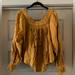 Free People Tops | Free People Square Neck Eyelet Detail Blouse | Color: Gold | Size: S