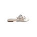 Marc Fisher Sandals: Slide Chunky Heel Casual Ivory Shoes - Women's Size 6 - Open Toe