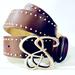 Jessica Simpson Accessories | Jessica Simpson: Studded Initial Logo Belt | Color: Brown/Silver | Size: Os