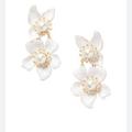 Kate Spade Jewelry | Kate Spade New York Flora Goldtone, Enamel & Pearl Earrings | Color: Cream/Gold | Size: Os