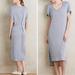 Anthropologie Dresses | Anthropologie Ribbed Stretch Jersey Midi Dress | Color: Gray/White | Size: L