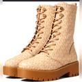 Michael Kors Shoes | Michael Kors Bryce Lug Sole Platform Boots Carmel Size 7.5 Nwo | Color: Brown/Cream | Size: 7.5