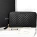 Gucci Bags | Gucci Black Micro Guccissima Gg Leather Zip Around Checkbook Wallet Clutch Purse | Color: Black/Gold | Size: Os