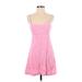 Zara Cocktail Dress - Mini Sweetheart Sleeveless: Pink Print Dresses - Women's Size Small