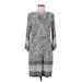 MSK Casual Dress: Gray Paisley Dresses - Women's Size Medium