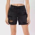American Eagle Outfitters Shorts | American Eagle 90s Boyfriend Distressed Bermuda Shorts | Color: Black | Size: 8