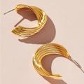 Anthropologie Jewelry | Anthropologie 14k Gold Plated Twisted Metal Hoop Earrings Nwt | Color: Gold/Silver | Size: Os