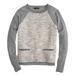 J. Crew Sweaters | J. Crew Graphite Gray Ivory Merino Wool Tweed Front Crewneck Sweater L Nwt | Color: Gray/White | Size: L