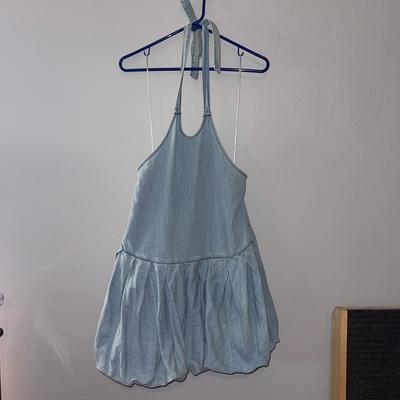 Free People Dresses | Free People Denim Mini Bubble Dress | Color: Blue | Size: Xs