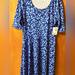 Lularoe Dresses | Lularoe 2x Nicole Swing Dress Nwt | Color: Blue/White | Size: 2xl