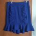 Anthropologie Skirts | Anthropologie Hd In Paris Royal Colbalt Blue Ruffled Hem Skirt Sz 10 | Color: Blue | Size: 10