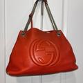 Gucci Bags | Classic Gucci Soho Leather Medium Chain Strap Tote, Red | Color: Red | Size: Os