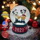 Disney Holiday | Disney Mickey And Minnie 2021 Snow Globe Christmas Holiday 4.4" Authentic Nib | Color: Green/Red | Size: 4.4" X 3.35"