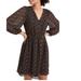 Madewell Dresses | Madewell Black Floral V-Neck Long Sleeve Smocked Minidress Size 1x | Color: Black | Size: 1x