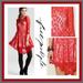 Free People Dresses | Free People Red Lace Overlay Dress In Poppy Red Size 0 | Color: Red | Size: 0