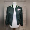 Nike Jackets & Coats | Nike Girls Youth Large Green Bomber Jacket Snap Button | Color: Green/Pink | Size: Lg