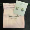 Kate Spade Jewelry | Kate Spade Mini Small Square Opal Stud Earrings Nwt | Color: Gold/White | Size: Os