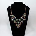 J. Crew Jewelry | J.Crew Art Deco Colorful Crystal Glass Bib Statement Necklace | Color: Blue/Gold | Size: Os