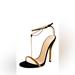 Gucci Shoes | Gucci Suede Chain-Link Accents T-Strap Sandals Size9 | Color: Black/Gold | Size: 9