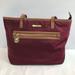 Michael Kors Bags | Michael Kors Kempton Burgundy Nylon Tote Bag | Color: Purple/Tan | Size: 14”X10”X5”