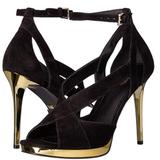 Michael Kors Shoes | Mk Michael Kors Womens Becky Black Suede Gold Stiletto Platform Heels Shoes 9.5 | Color: Black/Gold | Size: 9.5