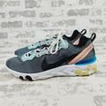 Nike Shoes | Nike React Element 55 Se 300 Athletic Grey Lace Up Running Sneakers E594 | Color: Gray | Size: 11