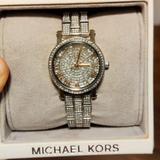 Michael Kors Accessories | $395 Michael Kors Women's Petite Norie Silver Pave Glitz Stainless Steel Watch | Color: Silver | Size: Os