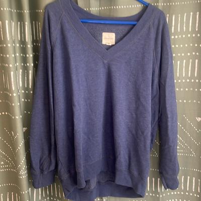 American Eagle Outfitters Sweaters | Ae Oversized V-Neck Sweatshirt | Color: Blue | Size: L