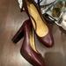 Coach Shoes | Coach Maroon Burgundy Block Heel Platform Pumps Sz 9.5 Heels | Color: Red | Size: 9.5