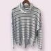 Anthropologie Sweaters | Anthropologie Saturday Sunday Cowl Neck Striped Ribbed Top - Size Medium | Color: Black/Gray | Size: M