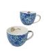 Lilly Pulitzer Kitchen | Lilly Pulitzer Set Of 2 Blue Floral Gold Trim 12 Oz Coffee Tea Cup Mugs 12 Oz | Color: Blue | Size: Os