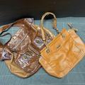 Jessica Simpson Bags | 2 Large Faux Snakeskin Jessica Simpson Shoulder Bag Hand Bags | Color: Brown/Purple | Size: Os