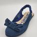 American Eagle Outfitters Shoes | American Eagle Blue Denim Bow Round Toe Slip On Flats, Size 10 | Color: Blue | Size: 10