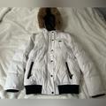 Levi's Jackets & Coats | Levi’s White Puffer Jacket With Detachable Fur Hood | Color: Black/White | Size: S