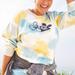 Disney Tops | Disney Parks Mickey Mouse Tie-Dye Fleece Pullover Pastel Oversized-Large | Color: Blue/Yellow | Size: L