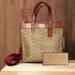 Coach Bags | Coach Field Tote In Signature Canvas With Print Tan Truffle Rust + Wallet Nwt | Color: Brown/Tan | Size: Os