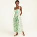 J. Crew Dresses | J Crew Gathered Tank Midi Dress In Lime Cherry Blossoms | Color: Green/White | Size: 8