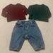 Polo By Ralph Lauren Matching Sets | 3 Pieces Ralph Lauren Polo For Infant (1 Jeans & 2 L/S Shirts), Euc, Size 3-6 M | Color: Green/Red | Size: 3-6mb