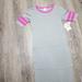 Lularoe Dresses | Julia Gray / Pink Varsity Style Bodycon T-Shirt Dress | Color: Gray/Pink | Size: Xs