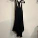 Free People Dresses | Free People Black Asymmetric Hem Slip Dress, Size Xs. | Color: Black | Size: Xs