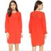 Madewell Dresses | Madewell Daybreak Eyelet Red Linen Blend Casual Long Sleeve Shift Dress Xs | Color: Orange/Red | Size: Xs