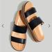 Madewell Shoes | Madewell The Charley Double-Strap Slide Sandal Black Size 11 | Color: Black/Tan | Size: 11