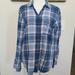 American Eagle Outfitters Tops | American Eagle Boyfriend Fit Plaid Button Down | Color: Blue/White | Size: S