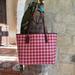 Coach Bags | Coach Houndstooth Pink Red City Tote Handbag Purse Nwt | Color: Pink/Red | Size: Os