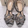 Coach Shoes | Coach Size 8 1/2 Metallic Leather Sandals | Color: Silver | Size: 8.5