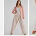 Free People Pants & Jumpsuits | Free People Lotta Love Pleated Wide Leg Cotton Pants In Pebble. | Color: Red | Size: 2