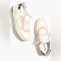 Madewell Shoes | Madewell Court Sneakers In Colorblock Suede And Snakeskin Embossed Leather | Color: Pink/White | Size: 5