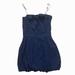J. Crew Dresses | J. Crew Navy Blue Bubble Hem Bow Front Pockets Adjustable Mini Dress Size Xs | Color: Blue | Size: Xs