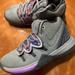 Nike Shoes | Nike Kyrie 5 Shoes In Wolf Grey/Multicolor Graffiti Purple Size 11 | Color: Gray/Purple | Size: 11b