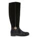 Tory Burch Shoes | $550 Tory Burch Miller Riding Boot Gold Logo Leather Suede Black 5.5 (Jb16) | Color: Black/Gold | Size: 5.5